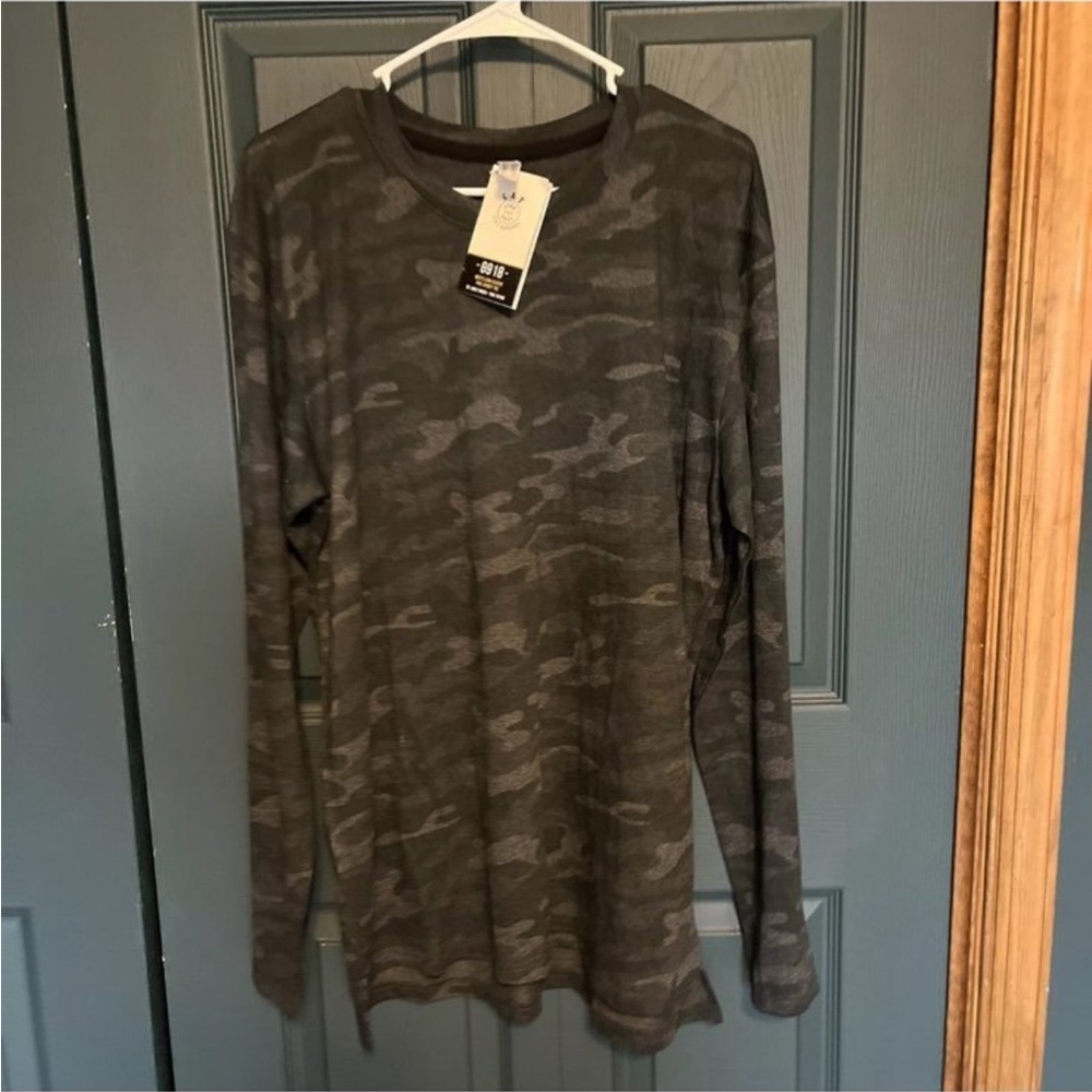 Mens Live And tell LAT 6918 long Sleeves Shirt NWT black Camouflage Top